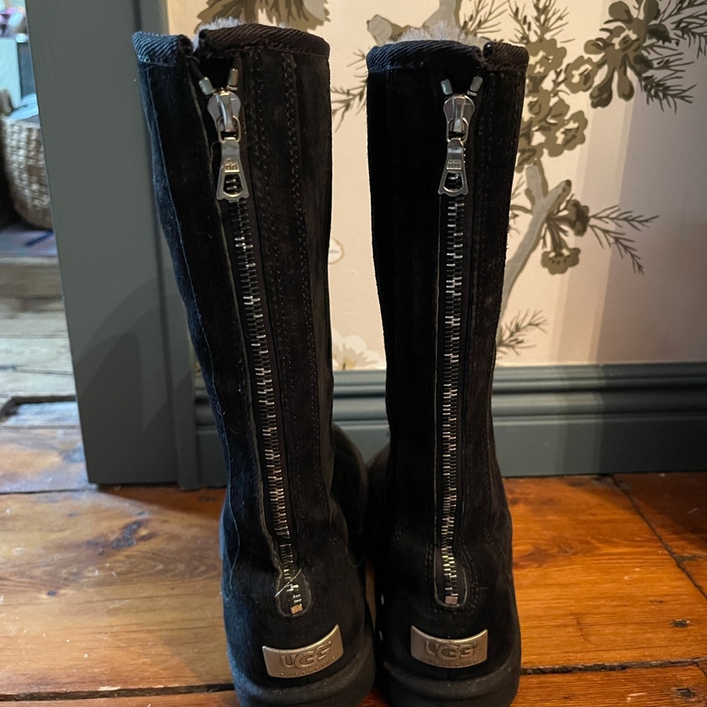 Knightsbridge Black Ugg back Zipper Boot
